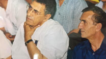 עאדל עתמאנה ונואף מסאלחה ז"ל, במרחב המשולש הצפוני של ההסתדרות בשנת 2005 (צילום: אלבום פרטי)