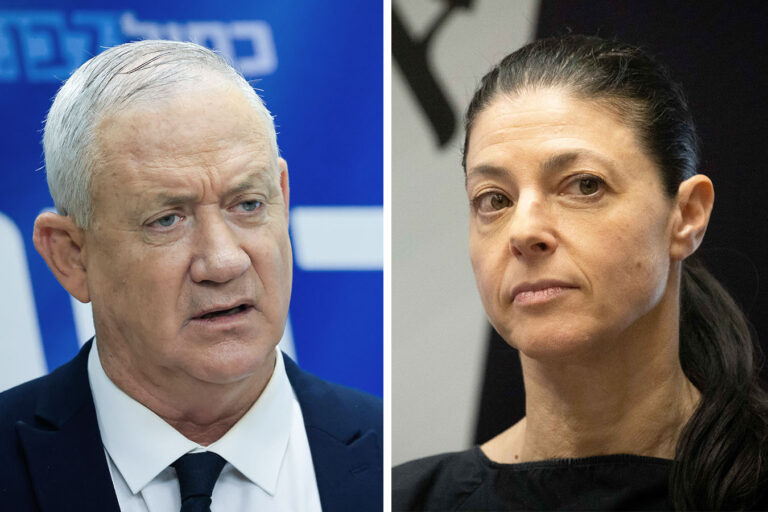 מרב מיכאלי ובני גנץ. "מצד ההנהגה החרדית צריכה להיות קריאה לשירות" (צילומים: יונתן זינדל / פלאש 90)