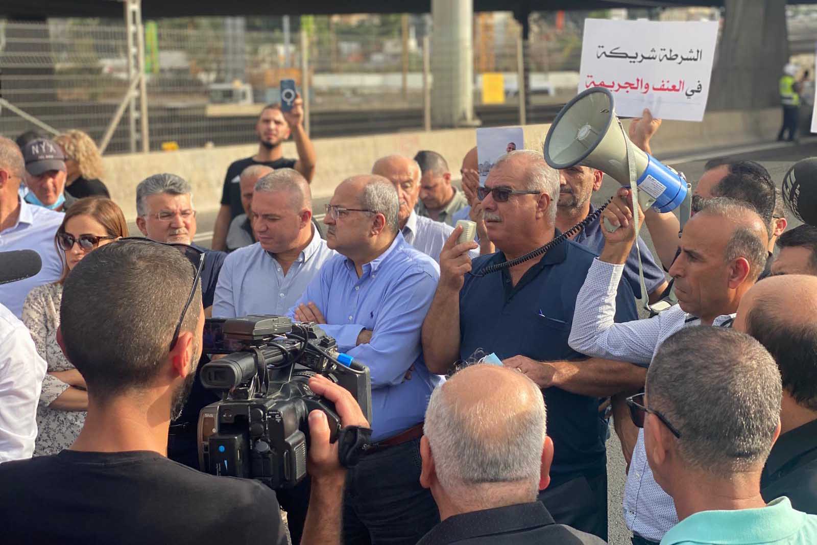 שיירת המחאה נגד הפשיעה בחברה הערבית (צילום: תקשורת הרשימה המשותפת)