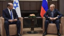 ראש הממשלה נפתלי בנט בפגישתו עם נשיא רוסיה ולדימיר פוטין (קובי גדעון/ לע"מ)