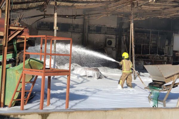 שריפה במפעל 'מילוטל' (צילום: כבאות והצלה לישראל)