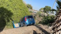 תאונה בצומת גינתון (צילום: דוברות המשטרה)