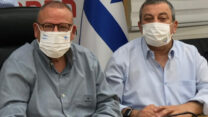 יו״ר הוועד הארצי של עובדי קופ״ח כללית בן חמו, ויו״ר ההסתדרות בר-דוד (צילום: דוברות ההסתדרות)