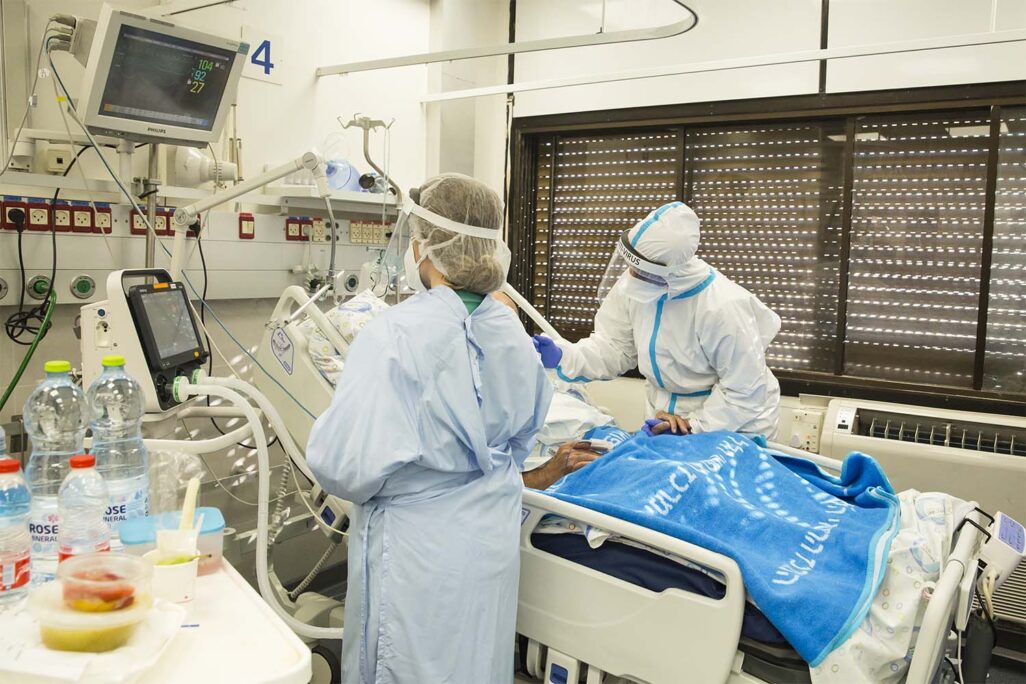 מחלקת קורונה בבית החולים הלל יפה (צילום: Amir Levy/Getty Images)