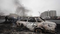 מהומות בעיר אלמטי בקזחסטן (צילום: AP Photo/Vasily Krestyaninov)