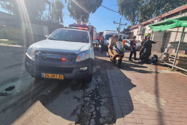 זירת התאונה בפתח תקווה (צילום: איחוד הצלה)