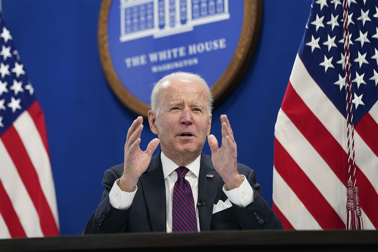 נשיא ארה&quot;ב, ג'ו ביידן. ״האמון של איראן במערב התרסק בעקבות פרישת ארה&quot;ב מהסכם הגרעין וחיסול קסם סולימני״ (צילום: AP Photo/Andrew Harnik) (צילום: AP Photo/Andrew Harnik)