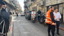 תאונת עבודה בשכונת מאה שערים ברושלים (צילום: איחוד הצלה)