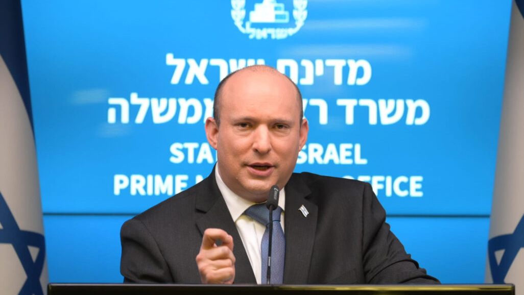 Prime Minister Naftali Bennet at a press conference (Photo: Amos Ben Gershom/Government Press Office)