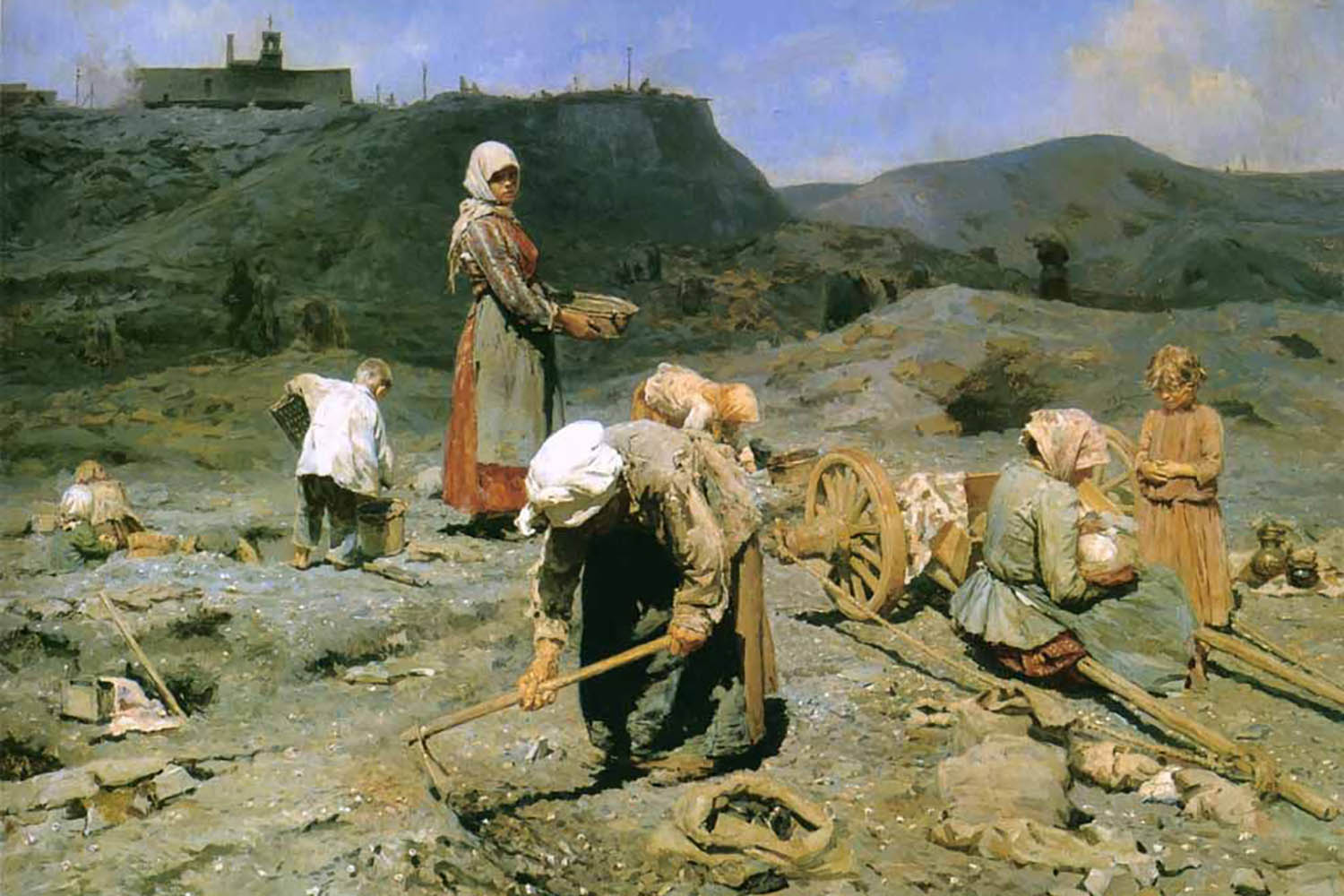 "העניים אוספים פחם", ציור של ניקולאס קאסטקין, דונבאס, 1894 (נחלת הכלל)