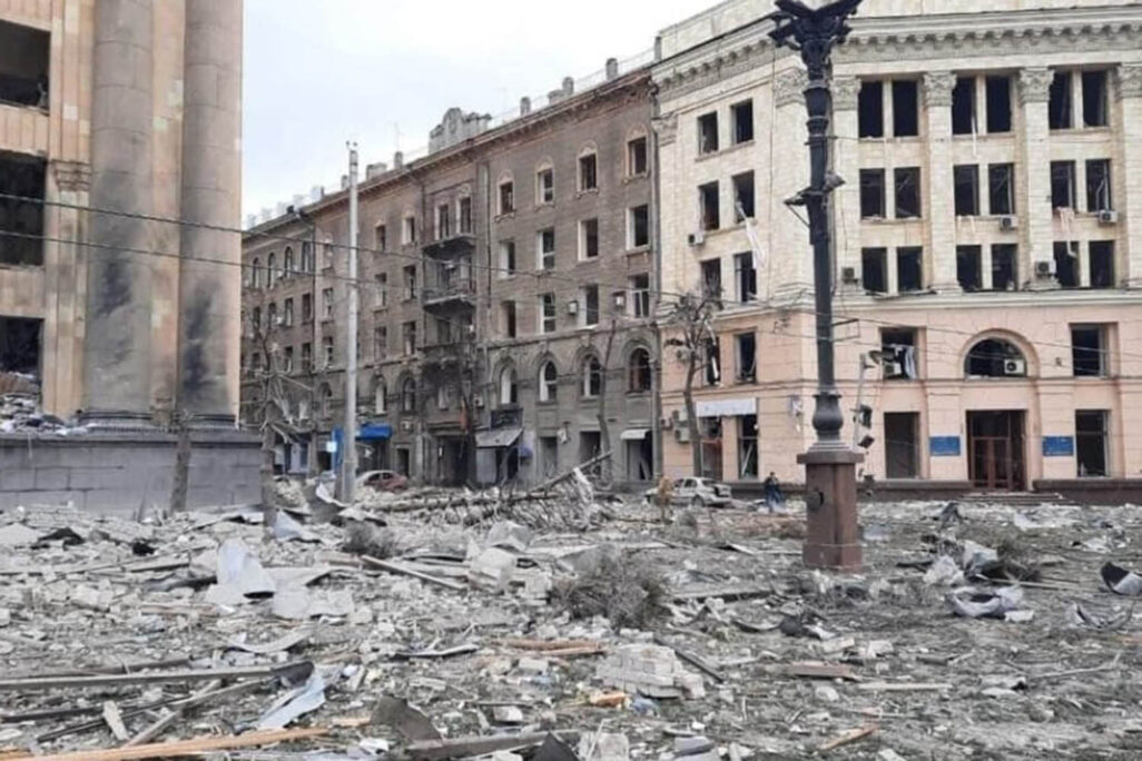 הרס בעיר האוקראינית חרקיב לאחר הפצצות צבא רוסיה (צילום ארכיון: סוכנות הידיעות הרוסית SOTA)