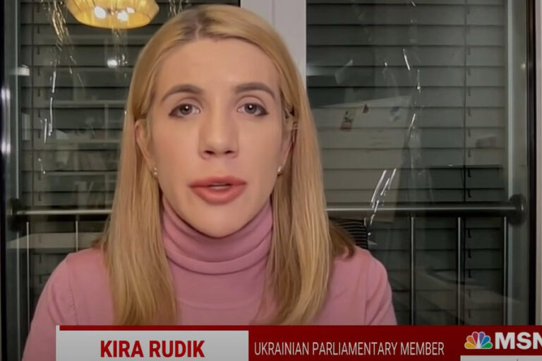 Kira Rudik interviewing on MSNBC. “This is a David versus Goliath situation, and we are sure that we are David right now.” (Photo: screenshot)