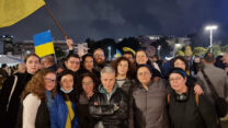 הפגנת תמיכה בלהט"ב באוקראינה שנערכה בפברואר בתל אביב (צילום: אלבום פרטי)