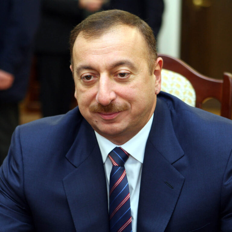 אילהם אלייב, נשיא אזרבייג'ן. מפנה כעת לזלנסקי כתף קרה (צילום: ויקימדיה)