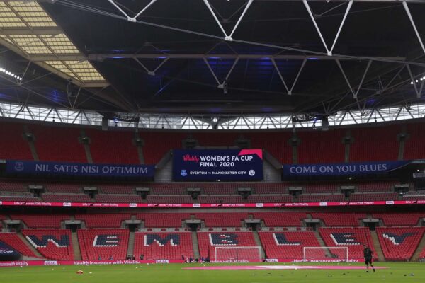 אצטדיון וומבלי בלונדון, יארח את גמר יורו הנשים (צילום: Cath Ivill/Pool via AP)