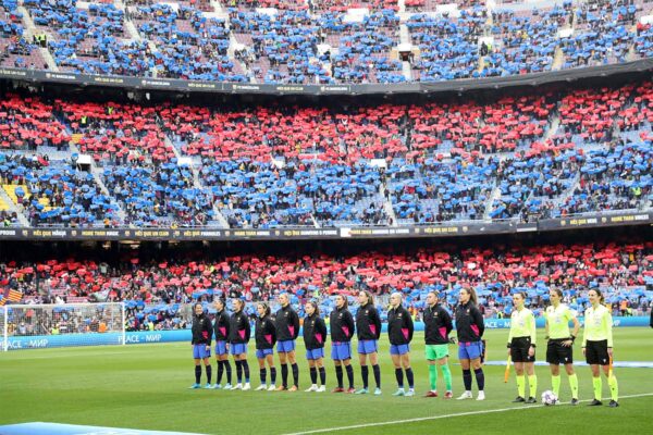 משחק רבע הגמר ליגת האלופות בין ברצלונה לריאל מדריד באצטדיון הקאמפ נואו, בו נשבר שיא הקהל למשחק כדורגל נשים (צילום: Joan Valls/Urbanandsport /NurPhoto)