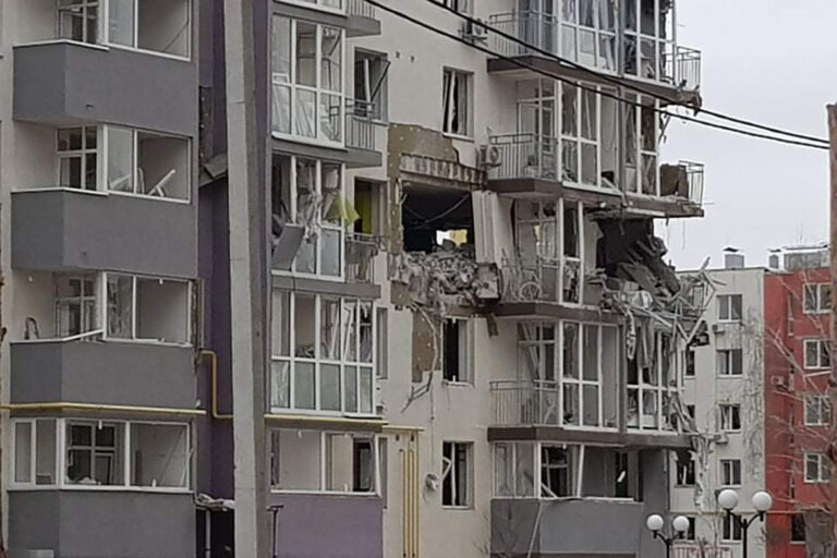 A building near Sokol’s home. “A woman got stuck in the basement and she managed to extricate herself from the rubble.” (Photo: Private Album)