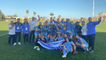 נבחרת הנערות עד גיל 19 חוגגות את הניצחון על קפריסין (צילום: ההתאחדות לכדורגל בישראל)