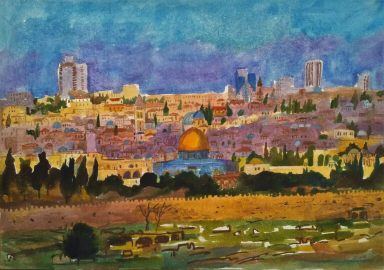 ירושלים, 1996. "בעבודות המועטות שלי בישראל, ציירתי את המראות מחוץ לחלון שלי"
