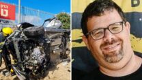 ערן ינקוביץ' וזירת התאונה בקריית מוצקין (צילומים: אלבום פרטי וכבאות והצלה)