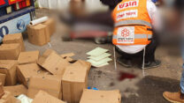 תאונת עבודה במושב אחיסמך (צילום: דוברות איחוד הצלה)