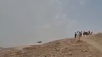 מסוק משטרתי בדרך למקום האירוע (קרדיט: דוברות כבאות והצלה לישראל, מחוז יו"ש)