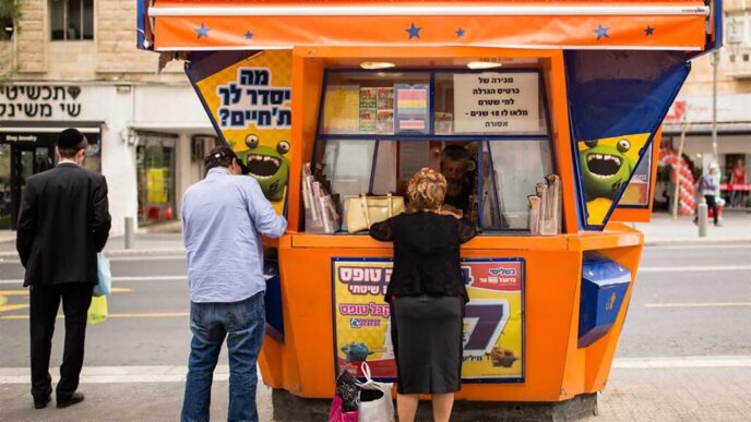 An Israeli lottery stand. (Photo: Korina Keren/Flash 90)