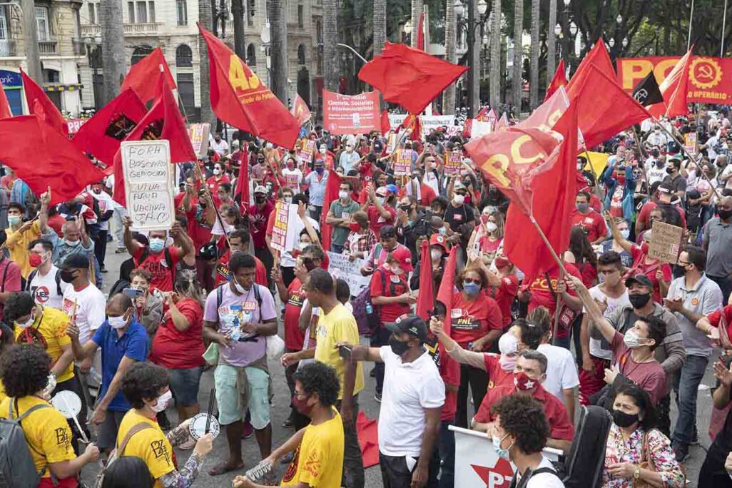May Day parade in Sao Paulo, Brazil. (Photo: AP Photo / Andre Penner)