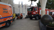 מלון VERT בירושלים. עובד בן 50 נמחץ למוות כשמעלית משא נפלה ומחצה אותו (צילום: איחוד הצלה)