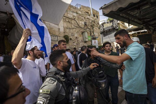 עימותים בעיר העתיקה בירושלים במהלך מצעד הדגלים 2022 (צילום: אוליביה פיטוסי/פלאש 90)