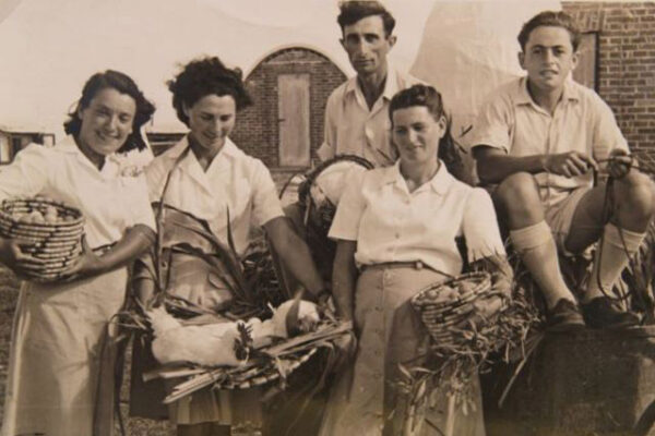 Kibbutz Kfar Masaryk, 1940s. Even chicken coops celebrated their ‘first fruits’ (Photo: Kfar Masaryk Archive, from the PikiWiki website)