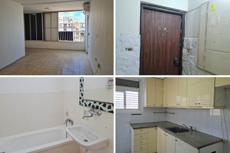 The apartment in Bat Yam. Huge, spacious, bright, lots of windows, large, comfortably built kitchen, two large rooms, bathroom. (Photos: Hadas Yom Tov)