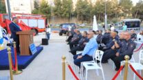 ראש עיריית ירושלים, משה ליאון בחנוכת כיכר לוחמי האש (צילום: אסי אפרתי)