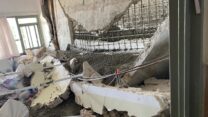 קריסת קיר בבית החולים זיו בצפת (צילום: המרכז הרפואי זיו)