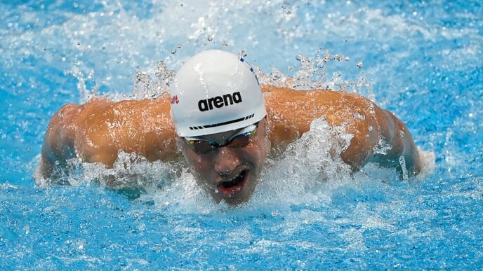 רון פולונסקי באליפות העולם בשחייה (צילום: סימונה קסטרווילארי, באדיבות איגוד השחייה)