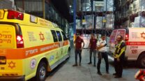 תאונת עבודה באזור התעשייה אלון התבור (צילום: דוברות ארגון הצלה)