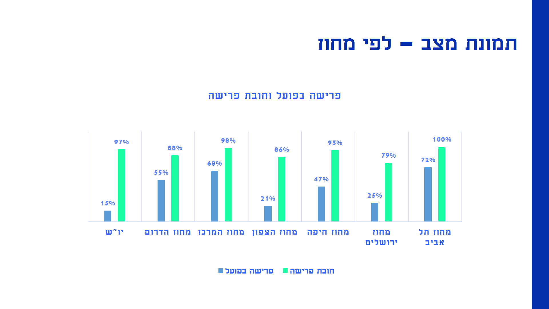 פריסת סיבים בישראל לפי מחוז, 13 ביוני 2022 (צילום: משרד התקשורת)