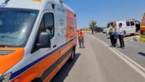 תאונת דרכים סמוך לקיבוץ שלעבים בה נהרג רוכב אופניים כבן 45 (צילום: איחוד הצלה)