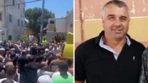 בסאם קבלאן וההתקהלות בבית ג'ן לאחר הירי (צילום: מתוך רשתות חברתיות, לפי סעיף 27א' לחוק זכויות יוצרים)