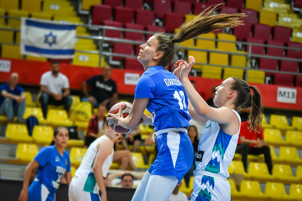 ירדן גרזון במדי נבחרת העתודה לנשים בכדורסל באליפות אירופה (צילום: FIBA.COM)