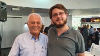יו"ר אגף דמוקרטיה תעשייתית לשעבר יוסי מרציאנו, ומחליפו בתפקיד תומר רזניק (צילום: דוברות ההסתדרות)