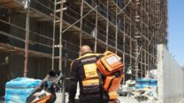 אתר בנייה באילת בו אירעה תאונת עבודה (צילום: איחוד הצלה)