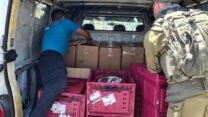 תפיסה של 12,600 ביצים במחסום א-זעים (צילום: דוברות משרד החקלאות)