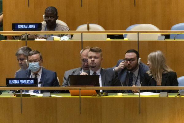 המשלחת הרוסית לשיחות הוועידה למניעת הפצת נשק גרעיני באו"ם (צילום: AP)