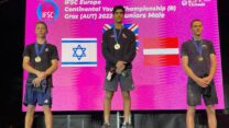 אורן פריהד (משמאל) סגן אלוף אירופה בטיפוס בולדרינג (צילום: התאחדות הטיפוס בישראל)