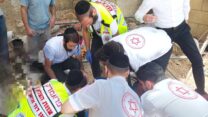 זירת תאונת העבודה בירושלים (צילום: דוברות 'צוות הצלה')