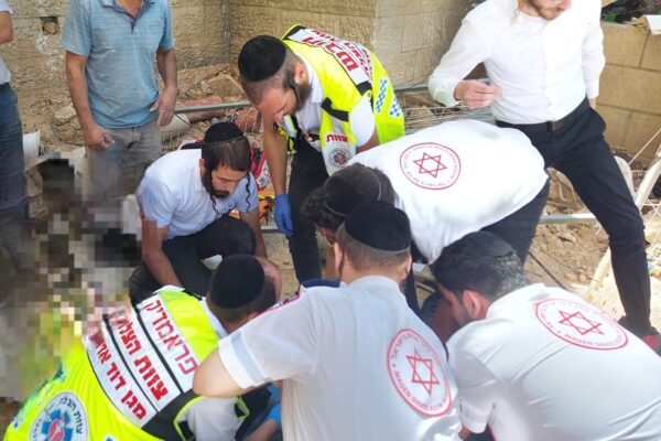 זירת תאונת העבודה בירושלים (צילום: דוברות 'צוות הצלה')