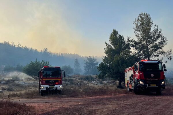 השריפה סמוך מושב תרום שבמטה יהודה (צילום: דוברות כבאות והצלה)