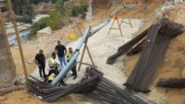 זירת תאונת העבודה בבני ברק (צילום: ארגון הצלה)