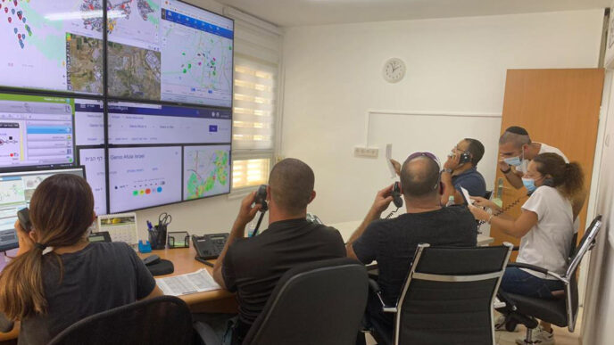 The Afula Municipality’s COVID-19 situation room, December 2020. Sandra Cohen: “It wasn’t the Knesset that ran things and conducted day-to-day operations in the field, it was our employees at the municipal authorities” (Photo: Afula Municipality Spokesperson’s Office)